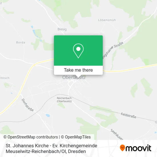 Карта St. Johannes Kirche - Ev. Kirchengemeinde Meuselwitz-Reichenbach / Ol