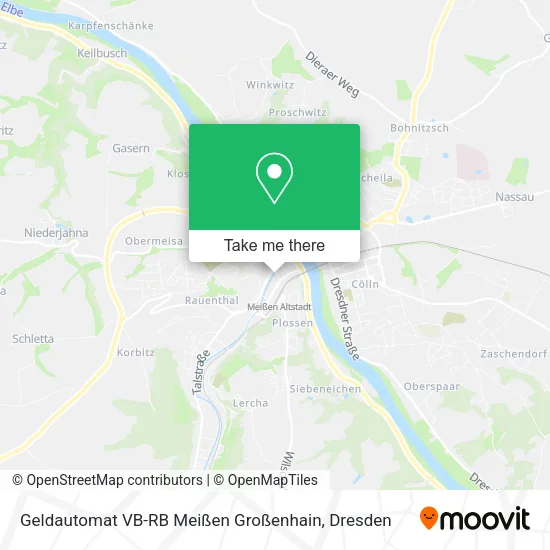 Карта Geldautomat VB-RB Meißen Großenhain