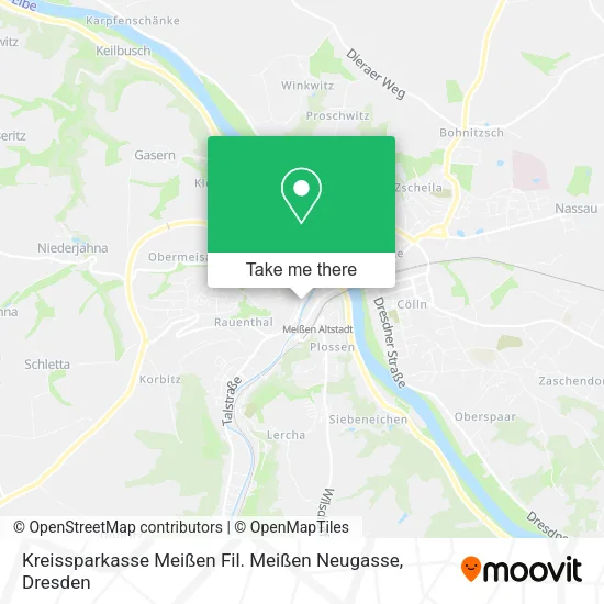 Карта Kreissparkasse Meißen Fil. Meißen Neugasse