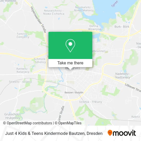 Карта Just 4 Kids & Teens Kindermode Bautzen