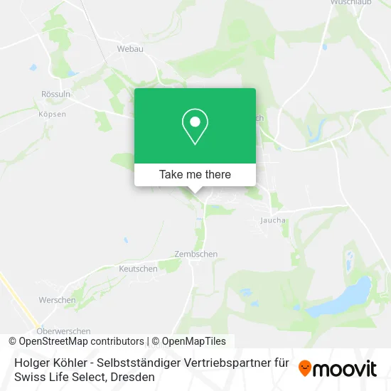 Карта Holger Köhler - Selbstständiger Vertriebspartner für Swiss Life Select