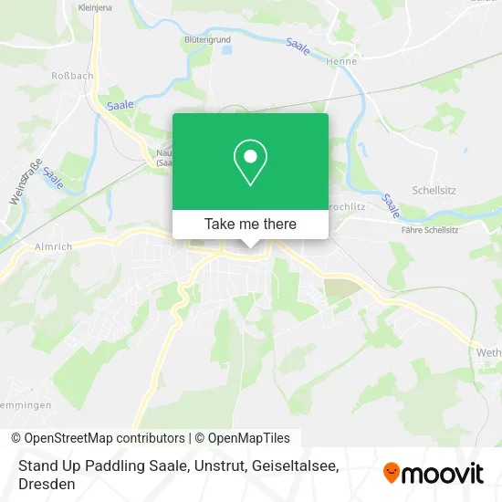 Карта Stand Up Paddling Saale, Unstrut, Geiseltalsee