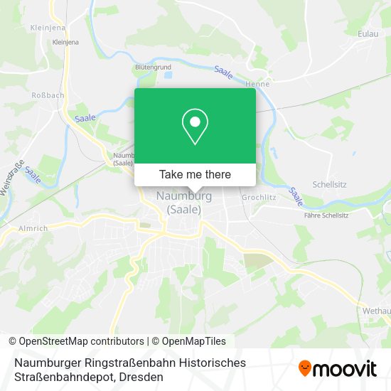 Карта Naumburger Ringstraßenbahn Historisches Straßenbahndepot