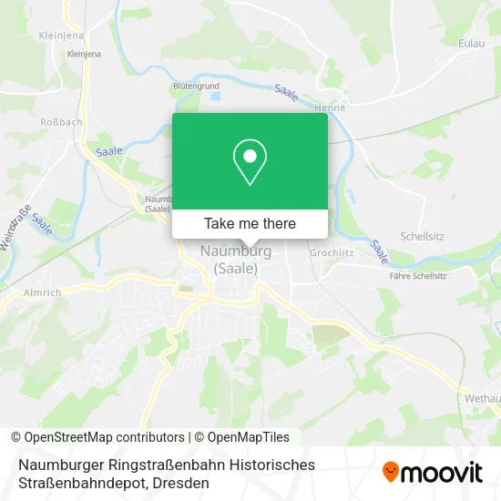 Карта Naumburger Ringstraßenbahn Historisches Straßenbahndepot