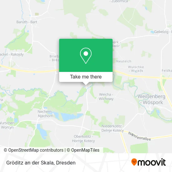 Карта Gröditz an der Skala