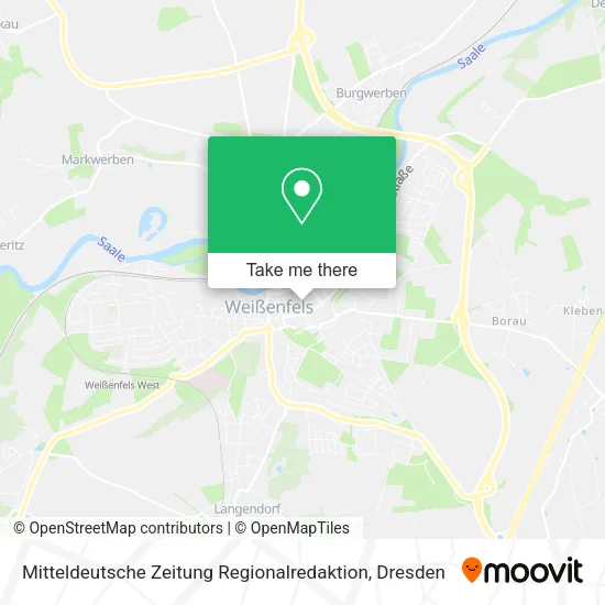 Карта Mitteldeutsche Zeitung Regionalredaktion