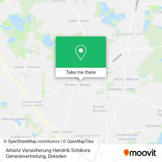Карта Allianz Versicherung Hendrik Schikora Generalvertretung