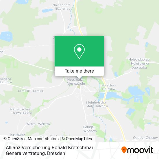 Карта Allianz Versicherung Ronald Kretschmar Generalvertretung