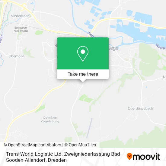 Карта Trans-World Logistic Ltd. Zweigniederlassung Bad Sooden-Allendorf