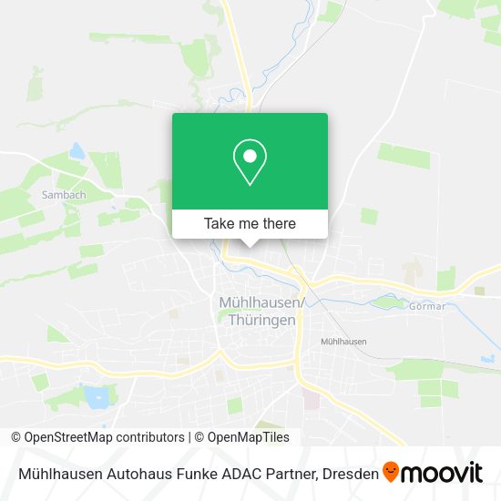 Карта Mühlhausen Autohaus Funke ADAC Partner