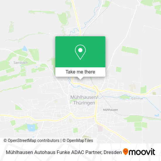 Карта Mühlhausen Autohaus Funke ADAC Partner