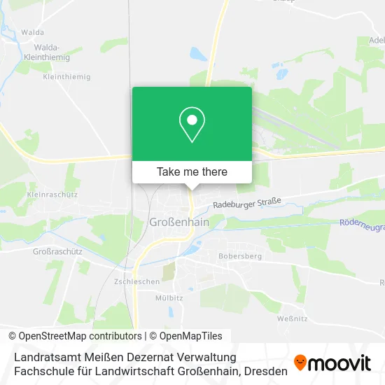 Карта Landratsamt Meißen Dezernat Verwaltung Fachschule für Landwirtschaft Großenhain
