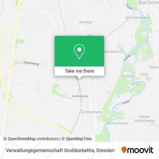 Карта Verwaltungsgemeinschaft Großkorbetha