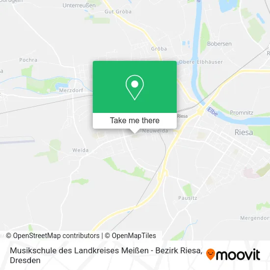 Карта Musikschule des Landkreises Meißen - Bezirk Riesa