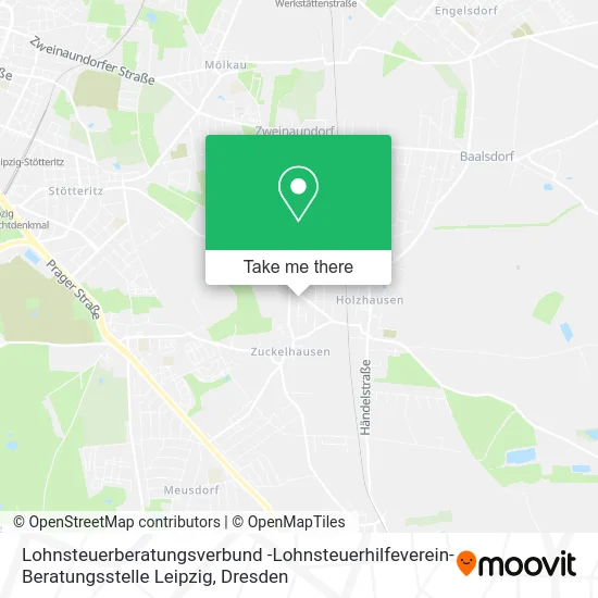 Карта Lohnsteuerberatungsverbund -Lohnsteuerhilfeverein- Beratungsstelle Leipzig