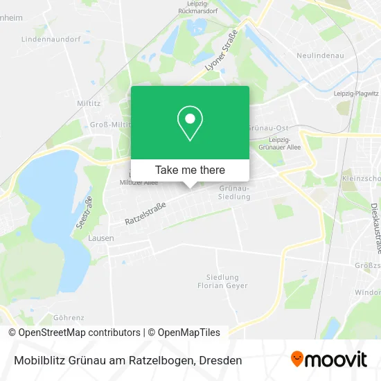Карта Mobilblitz Grünau am Ratzelbogen