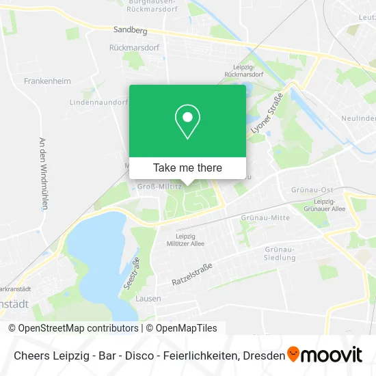Карта Cheers Leipzig - Bar - Disco - Feierlichkeiten
