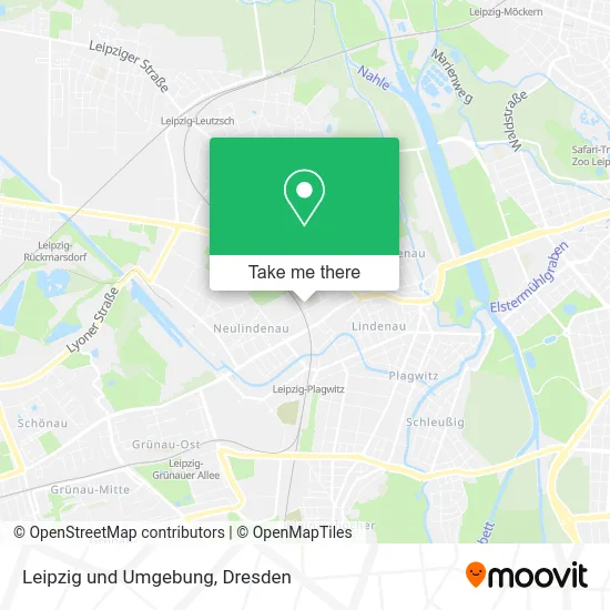 Карта Leipzig und Umgebung