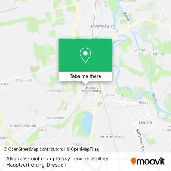 Карта Allianz Versicherung Peggy Lessner-Spillner Hauptvertretung