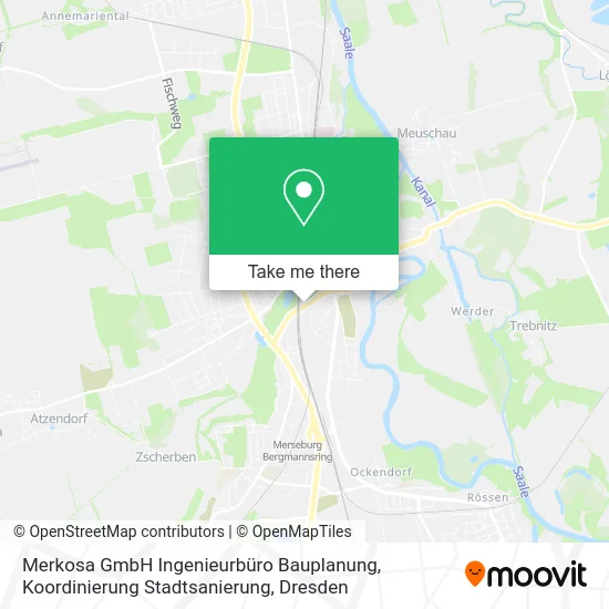 Карта Merkosa GmbH Ingenieurbüro Bauplanung, Koordinierung Stadtsanierung