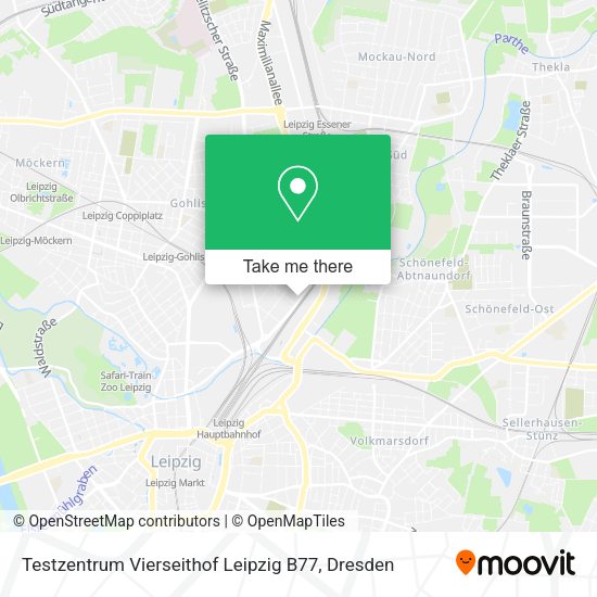 Карта Testzentrum Vierseithof Leipzig B77
