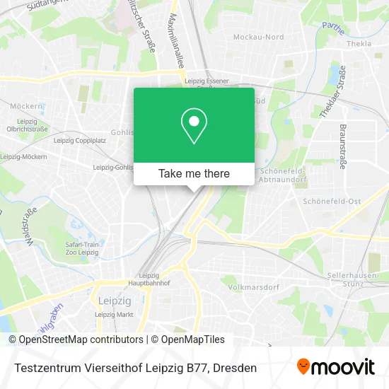 Карта Testzentrum Vierseithof Leipzig B77