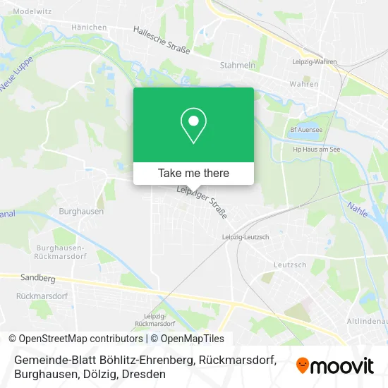 Карта Gemeinde-Blatt Böhlitz-Ehrenberg, Rückmarsdorf, Burghausen, Dölzig