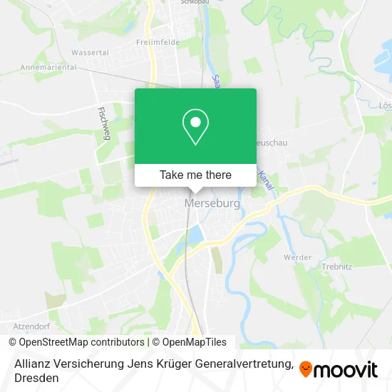 Карта Allianz Versicherung Jens Krüger Generalvertretung