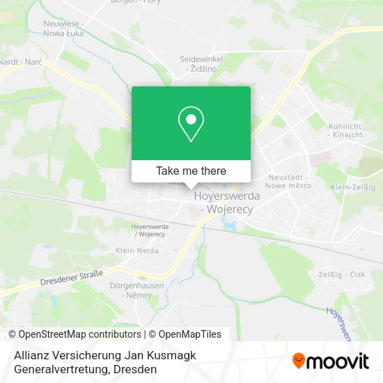 Карта Allianz Versicherung Jan Kusmagk Generalvertretung