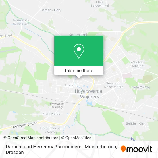 Карта Damen- und Herrenmaßschneiderei, Meisterbetrieb