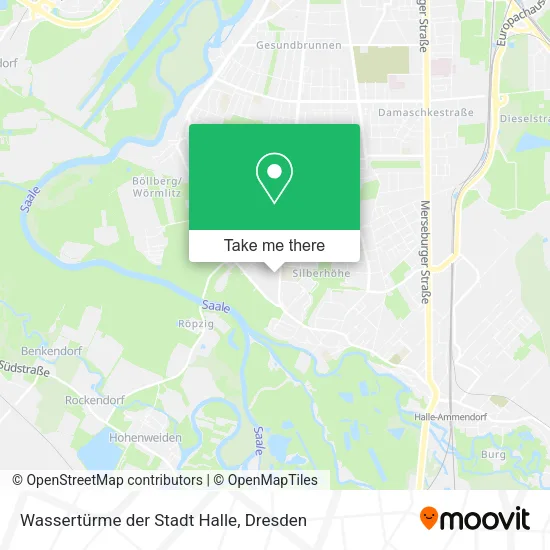 Карта Wassertürme der Stadt Halle