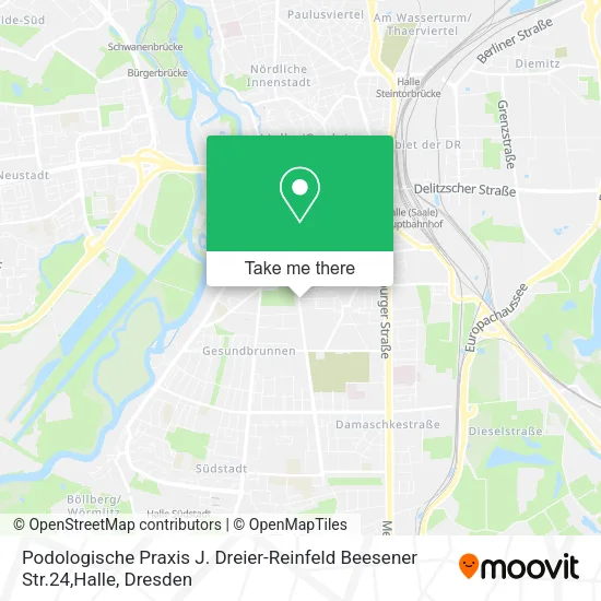 Карта Podologische Praxis J. Dreier-Reinfeld Beesener Str.24,Halle