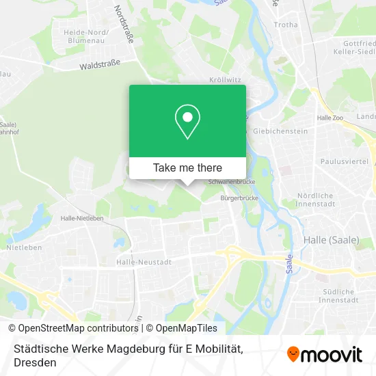 Карта Städtische Werke Magdeburg für E Mobilität