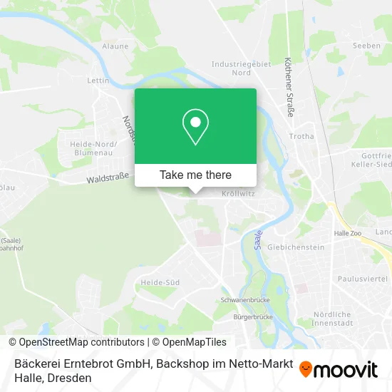 Карта Bäckerei Erntebrot GmbH, Backshop im Netto-Markt Halle