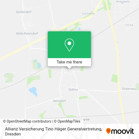 Карта Allianz Versicherung Tino Häger Generalvertretung
