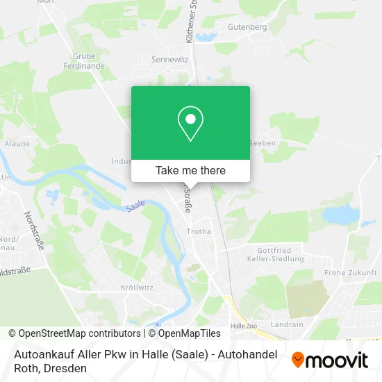 Карта Autoankauf Aller Pkw in Halle (Saale) - Autohandel Roth