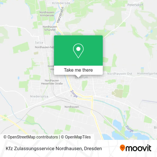 Kfz Zulassungsservice Nordhausen map
