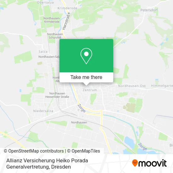 Карта Allianz Versicherung Heiko Porada Generalvertretung