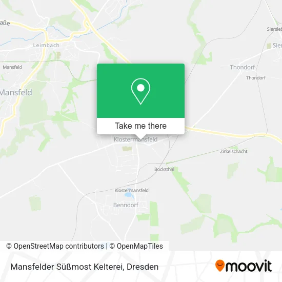Карта Mansfelder Süßmost Kelterei