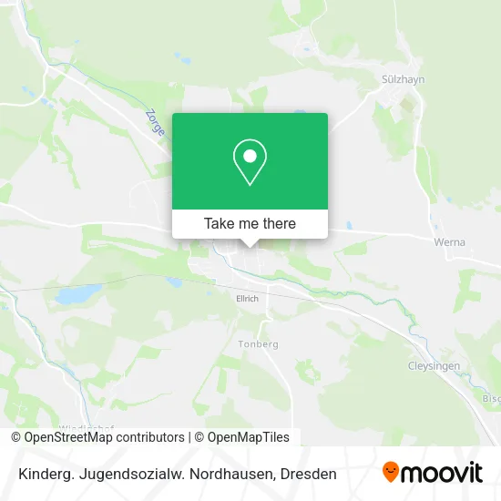 Карта Kinderg. Jugendsozialw. Nordhausen