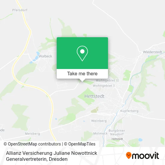 Карта Allianz Versicherung Juliane Nowottnick Generalvertreterin