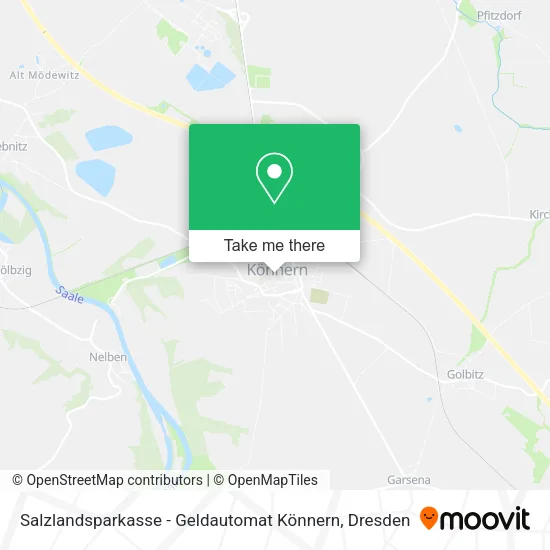 Карта Salzlandsparkasse - Geldautomat Könnern
