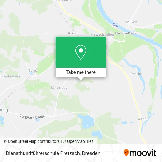 Карта Diensthundführerschule Pretzsch