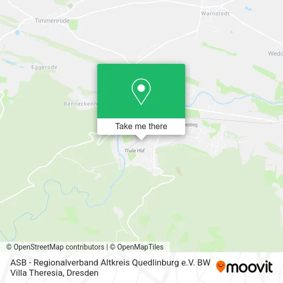 Карта ASB - Regionalverband Altkreis Quedlinburg e.V. BW Villa Theresia