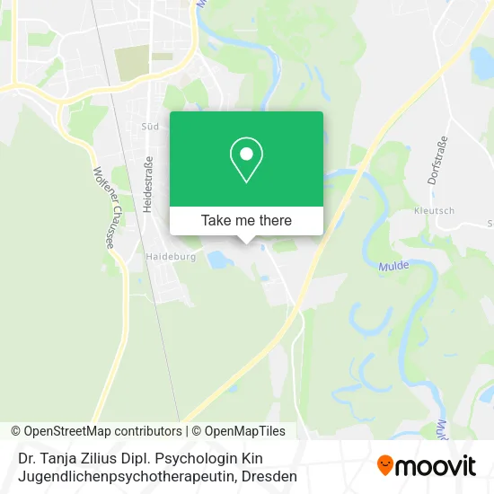 Карта Dr. Tanja Zilius Dipl. Psychologin Kin Jugendlichenpsychotherapeutin