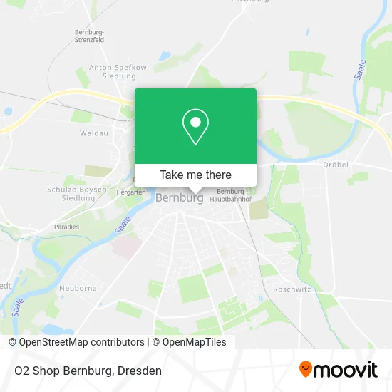 O2 Shop Bernburg map