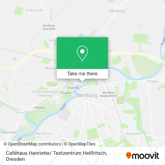 Карта Caféhaus Henriette/ Testzentrum Hellfritsch