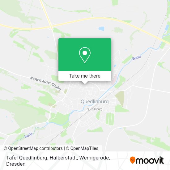 Карта Tafel Quedlinburg, Halberstadt, Wernigerode