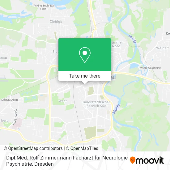 Карта Dipl.Med. Rolf Zimmermann Facharzt für Neurologie Psychiatrie