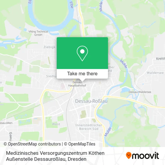 Карта Medizinisches Versorgungszentrum Köthen Außenstelle Dessauroßlau